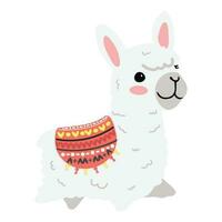 gelukkig schattig alpaca pluizig mini vector