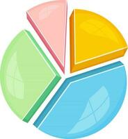 glanzend kleurrijk taart tabel infographic voor bedrijf. vector