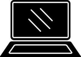 zwart en wit illustratie van laptop icoon in vlak stijl. vector