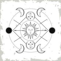 astrologie manen diagram vector