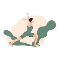 jonge vrouw doet yoga voor ontspanning en meditatie vectorillustratie voor uw ui-ontwerpbannerposter en enz vector