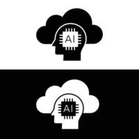 wolk berekenen met ai icoon. illustreert de concept van wolk berekenen en kunstmatig intelligentie. vector