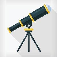 platte telescoop astronomie ontwerp cartoon stijl geïsoleerde tekening vector