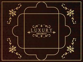 gouden luxekader met Victoriaanse stijl op rode wijnachtergrond vector