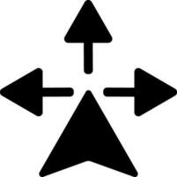 GPS teken met navigatie pijlen in zwart en wit kleur. vector