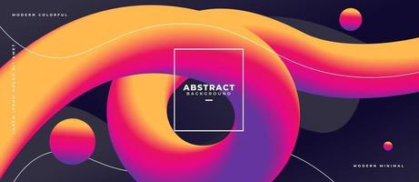 abstracte vloeibare golfvormen in trendy kromme vloeibare illustratie van de gradiëntkleur met ronde vormen vector
