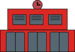 spoorweg station gebouw met horloge. vector