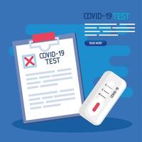 Covid 19 virus test medisch document vector ontwerp