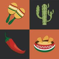 Mexicaanse vier pictogrammen vector