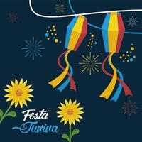 festa junina belettering vector