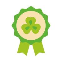 happy st patricks day rozet lint klaver pictogram vector