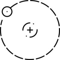 lijn kunst illustratie van elektron draait baan in kern centrum icoon. vector