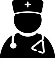 glyph icoon van verpleegster in vlak stijl. vector