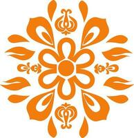 bloemen patroon in oranje kleur. vector