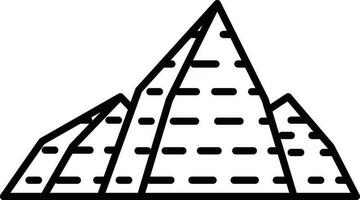 piramide icoon in dun lijn kunst. vector