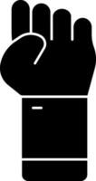 feminisme protest hand- icoon in zwart en wit kleur. vector