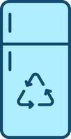 recycling koelkast of koelkast icoon in blauw kleur. vector