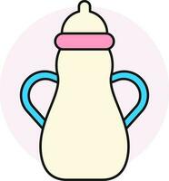 kleurrijk melk fles icoon in vlak stijl. vector