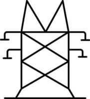 lijn kunst illustratie van elektrisch toren icoon. vector