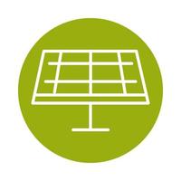 zonnepaneel hernieuwbare alternatieve duurzame energie blok lijn stijlicoon vector