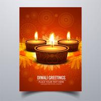 Mooie Gelukkige diwali diya olielamp festival sjabloon brochure vector