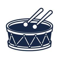 herdenkingsdag drum en drumsticks instrument amerikaanse viering silhouet stijlicoon vector