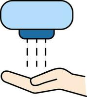 hand- wassen met automatisch water kraan icoon in vlak stijl. vector