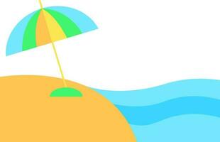 kleurrijk strand visie met paraplu icoon. vector