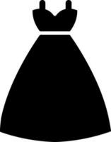 vrouw jurk icoon in zwart kleur. vector