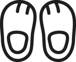 zacht slippers icoon in zwart schets. vector