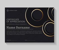 luxe zwart en goud certificaat vector