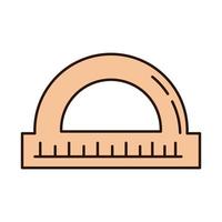 schoolonderwijs gradenboog geometrische wiskunde aanvoerlijn en opvulling stijlicoon vector