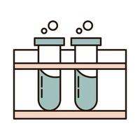 school onderwijs chemie reageerbuis laboratorium aanbod lijn en opvulling stijlicoon vector
