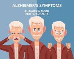 drie symptomen van alzheimer vector