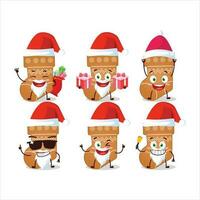 de kerstman claus emoticons met sokken koekje tekenfilm karakter vector