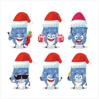 de kerstman claus emoticons met blauw handschoenen tekenfilm karakter vector