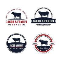 Black Angus Cow logo ontwerpsjabloon vector