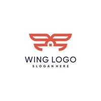 vleugel logo vector met creatief modern idee concept