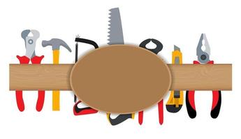 reparatie tools en instrumenten op bakstenen muur vector illustratie achtergrond