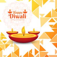 Moderne Gelukkige Diwali-decoratieve achtergrond met veelhoek vector