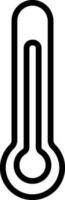 geïsoleerd thermometer in zwart lijn kunst. vector