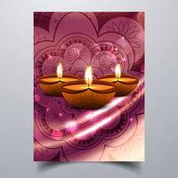 Mooie Gelukkige diwali diya olielamp festival sjabloon brochure vector