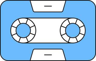 cassette icoon in blauw en wit kleur. vector