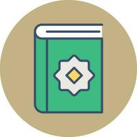 groen koran boek Aan bruin cirkel achtergrond. vector