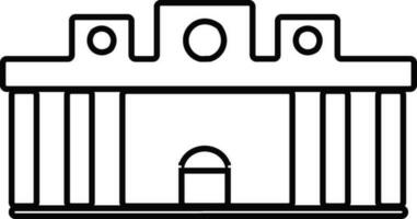 zwart en wit gebouw in vlak stijl illustratie. vector