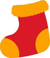 vlak wollen sokken element in rood en oranje kleur. vector