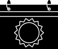 vlak stijl bureau kalender icoon in zwart en wit kleur. vector