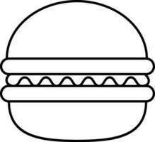 geïsoleerd hamburger icoon in zwart dun lijn stijl. vector