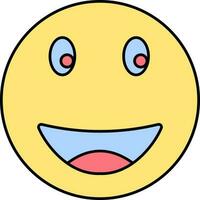 gelukkig emoji gezicht tekenfilm karakter geel icoon. vector
