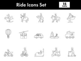 illustratie van rijden icoon reeks in beroerte stijl. vector